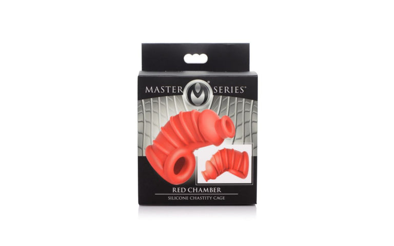 Red Chamber Silicone Chastity Cage