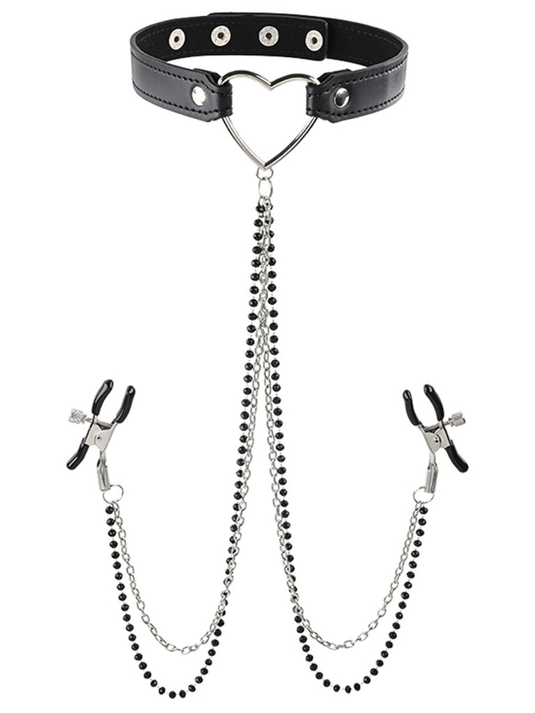 AMOR COLLAR WITH NIPPLE CLAMPS