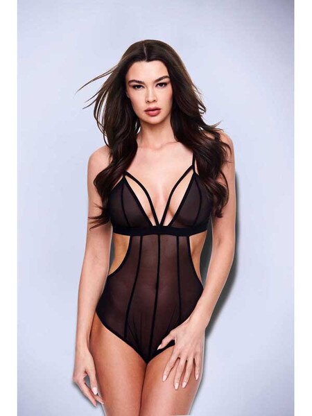 SEXY CROTCHLESS MESH TEDDY