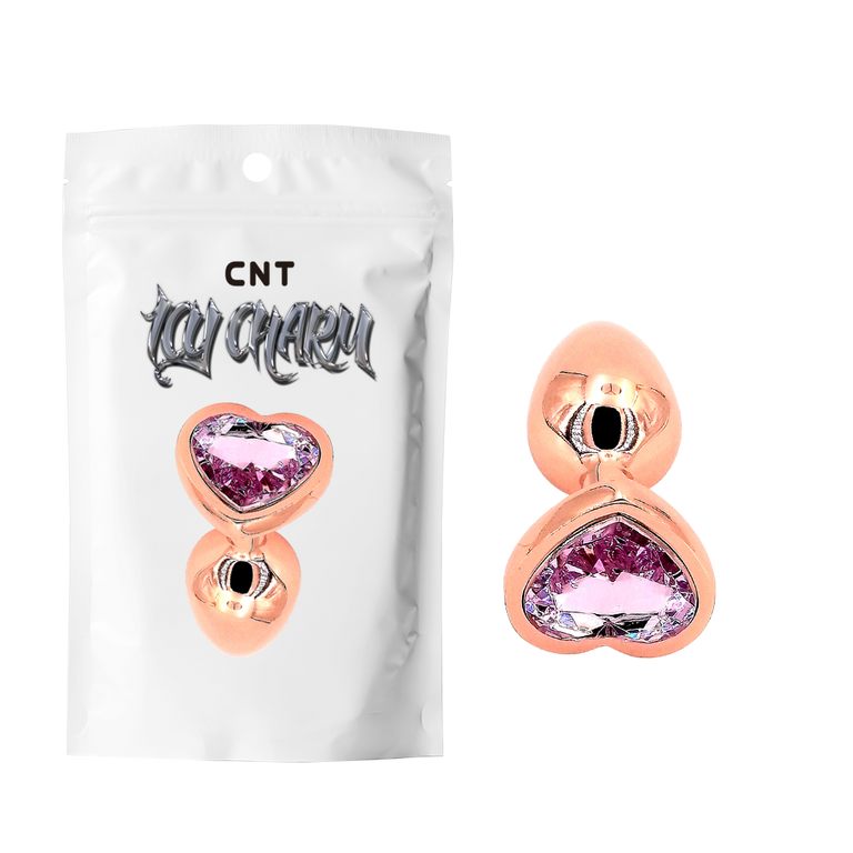 Rose Gold Heart Gem Plug Pink