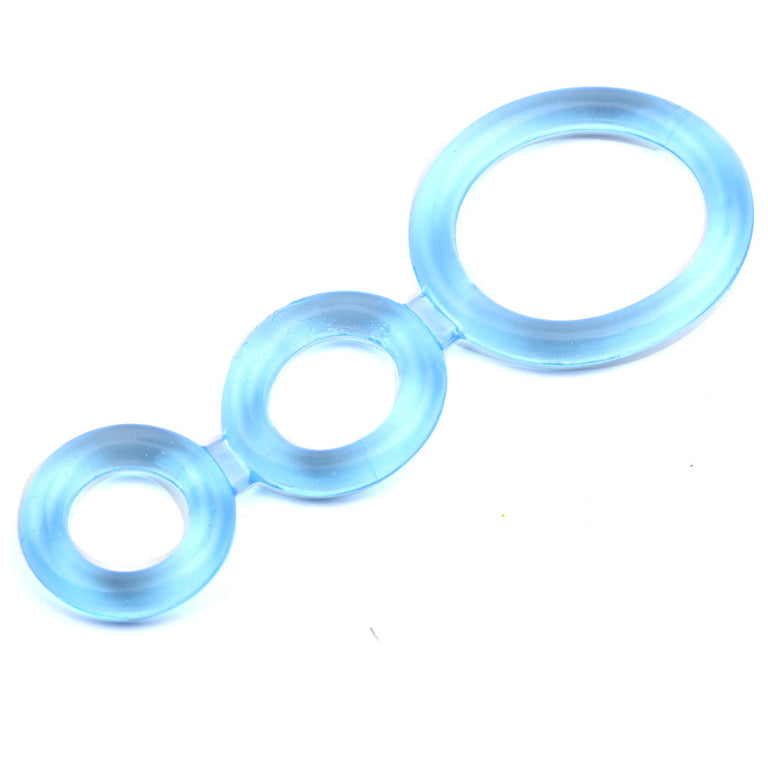 Blue Triple Cock Rings