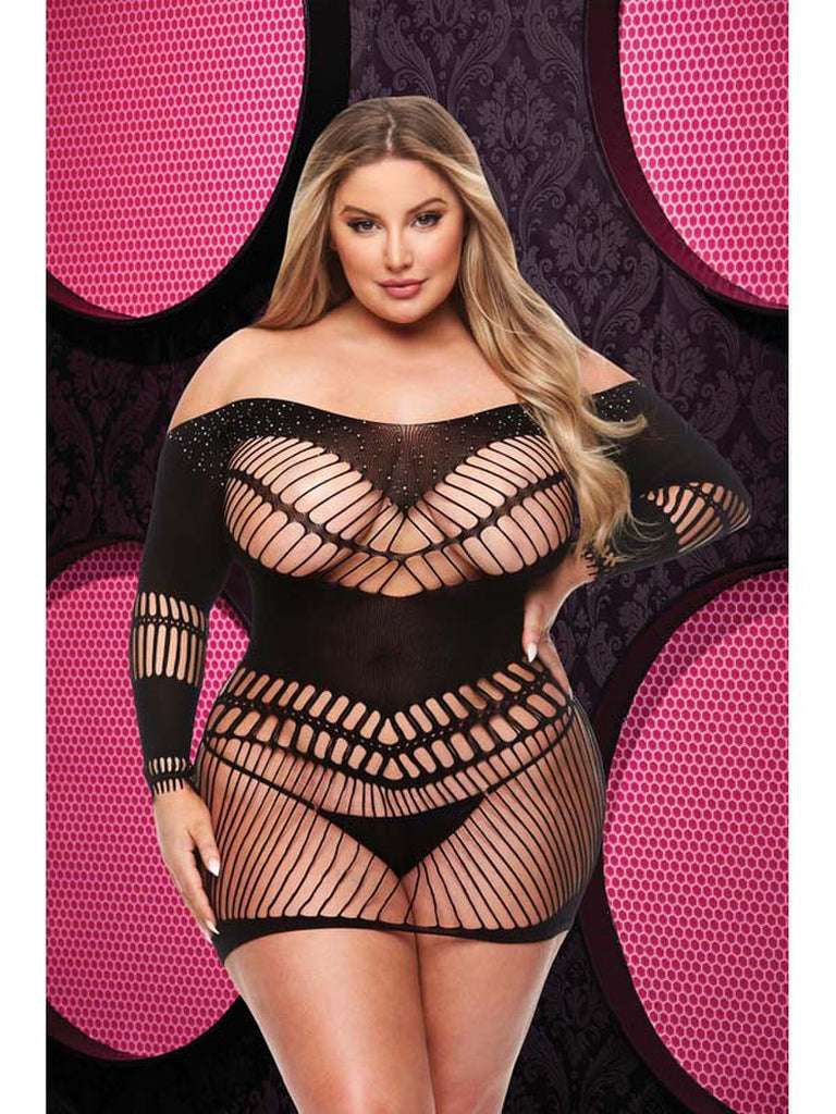 BLING BLING HALTER DRESS - BLACK - Q