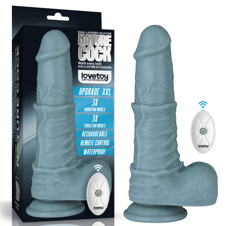 11" Thrusting Vibrating Silicone Dildo