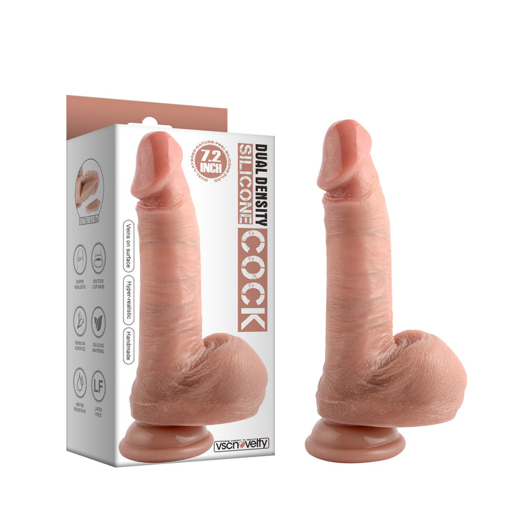 7.2” Dual-Layered Silicone Dildo
