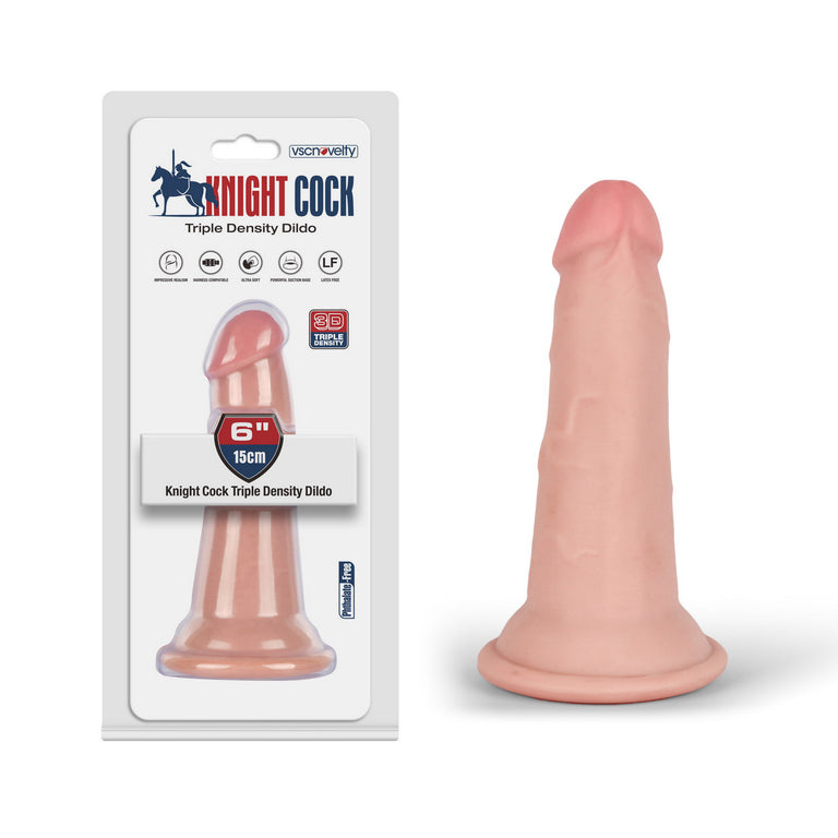 6" Knight Cock 3D Triple Density Dildo