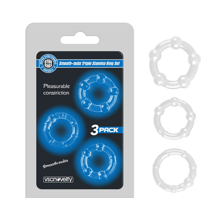 Smooth-nubs Triple Stamina Ring Set