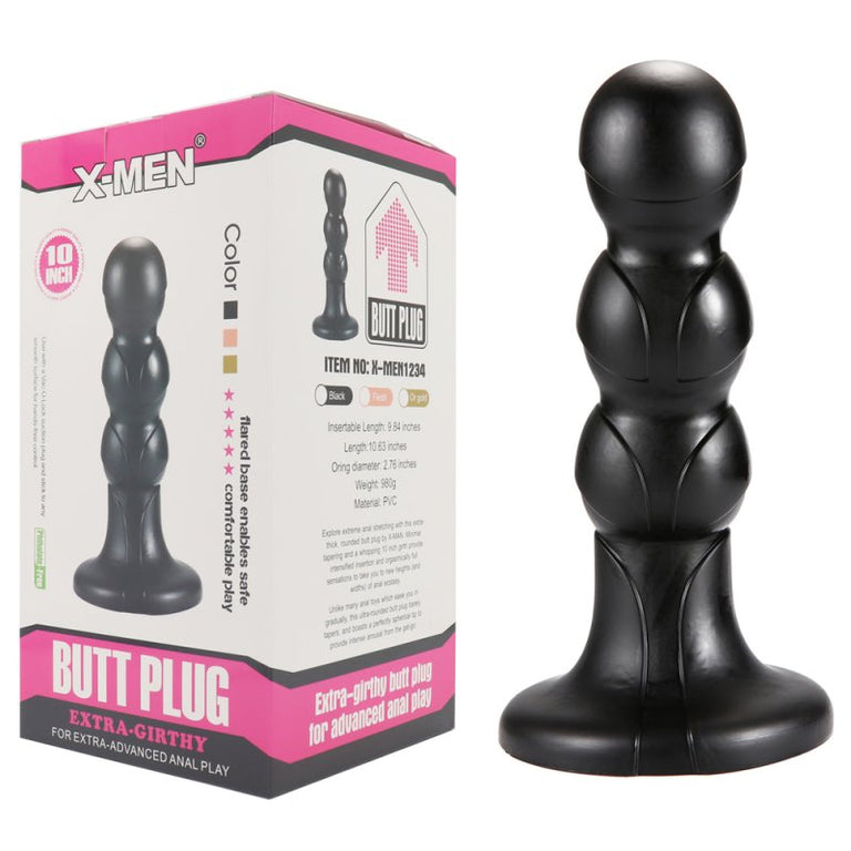 Extra-Girthy Beaded 10-Inch Butt Plug