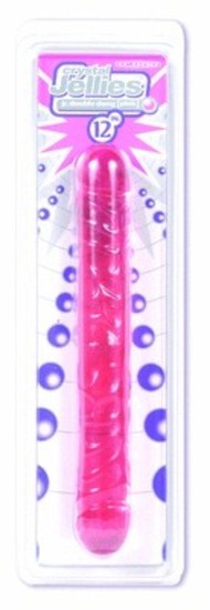 Crystal Jellies 12in Junior Double Dong Pink