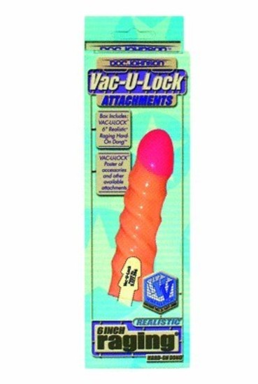 6 in. Realistic Raging Hard-On Cock Vac U Lock