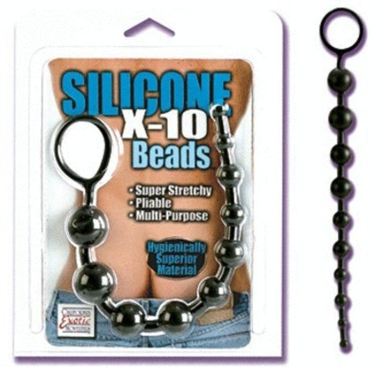Silicone X-10 Beads Black