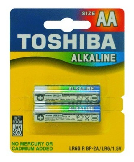 Toshiba AA/2 Alkaline Carded Batteries