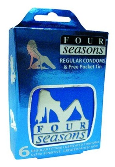 4 Seasons Regular Condom Collectors Blue Tin (6)