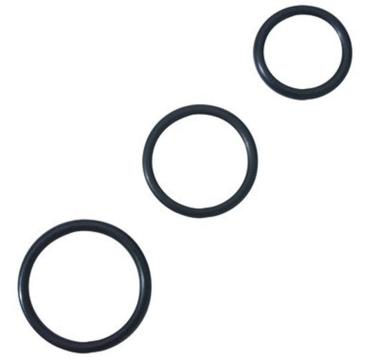 Rubber Cock Ring Set of 3 Black BSPR-14