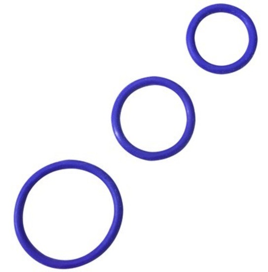 Rubber Cock Ring Set of 3 Purple BSPR 34