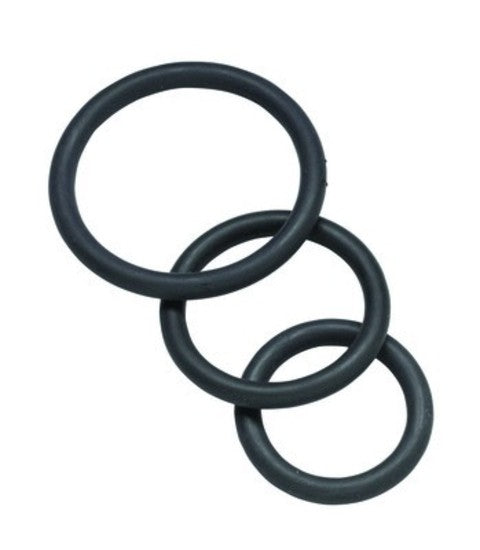 Nitrile Cock Rings Black 3 Pk BSPR-54