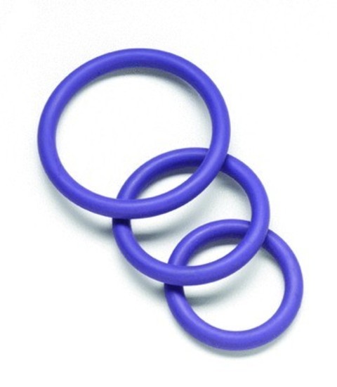 Nitrile Cock Rings Set of 3 Purple BSPR 64