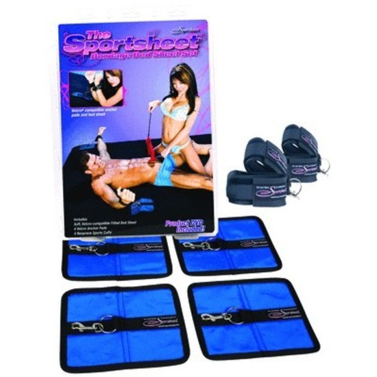 Sportsheet King Size Bed Sheet Cuff and Pad Set