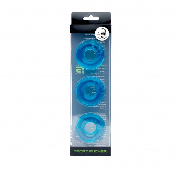 Chubby Cockring 3 Pack Ice Blue