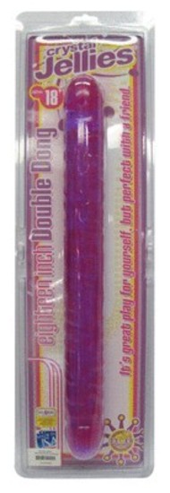 Crystal Jellies 18in Double Dong Purple