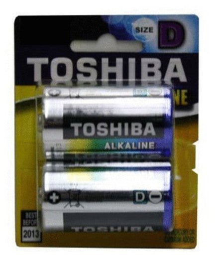 Toshiba D Size 2 Pack Alkaline Batteries
