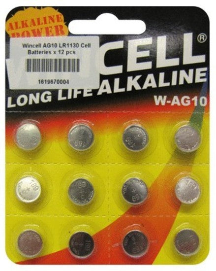 Wincell AG10 LR1130 Cell Batteries x 12 pcs Pirate Pendant Replacement