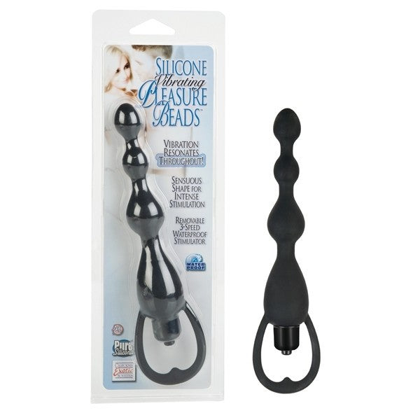 Silicone Vibrating Pleasure Beads Black