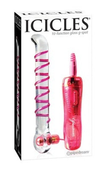 Icicles No 4 - 10-Function Glass G-Spot Vibrating Wand