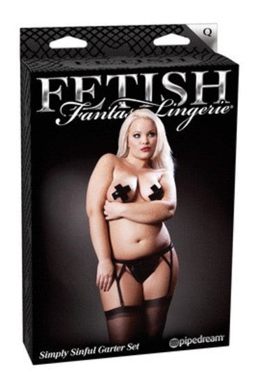 Fetish Fantasy Lingerie Simply Sinful Garter Set Queen