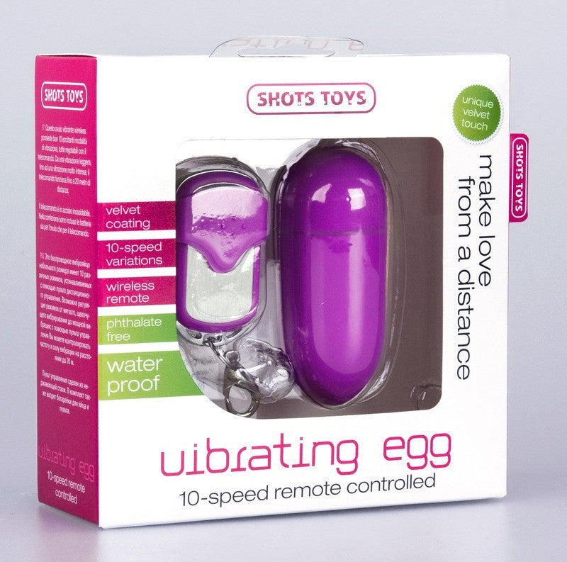 Shots Toys 10 Speed Remote Vibrating Egg Big Purple