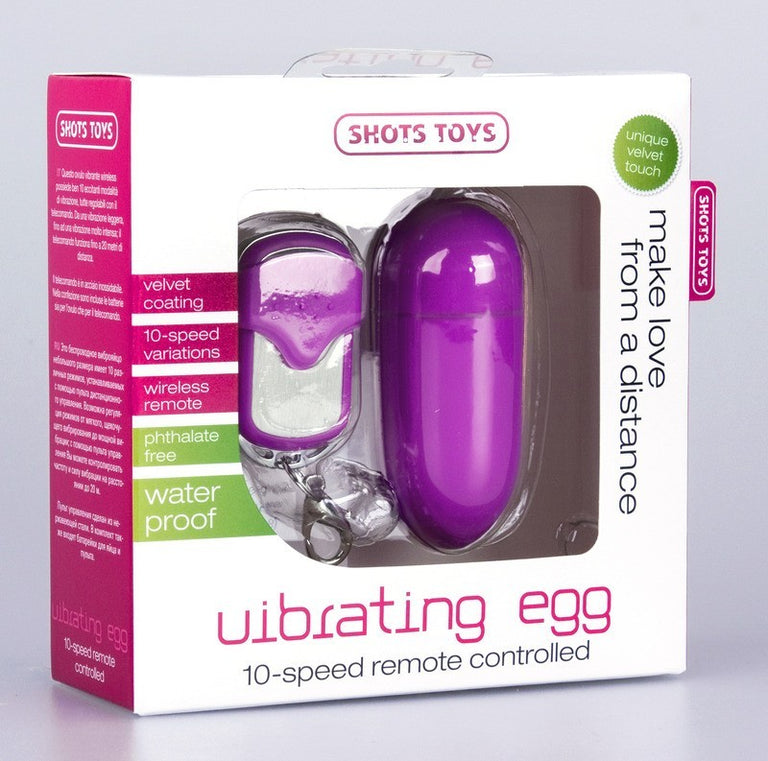 Shots Toys 10 Speed Remote Vibrating Egg Big Purple
