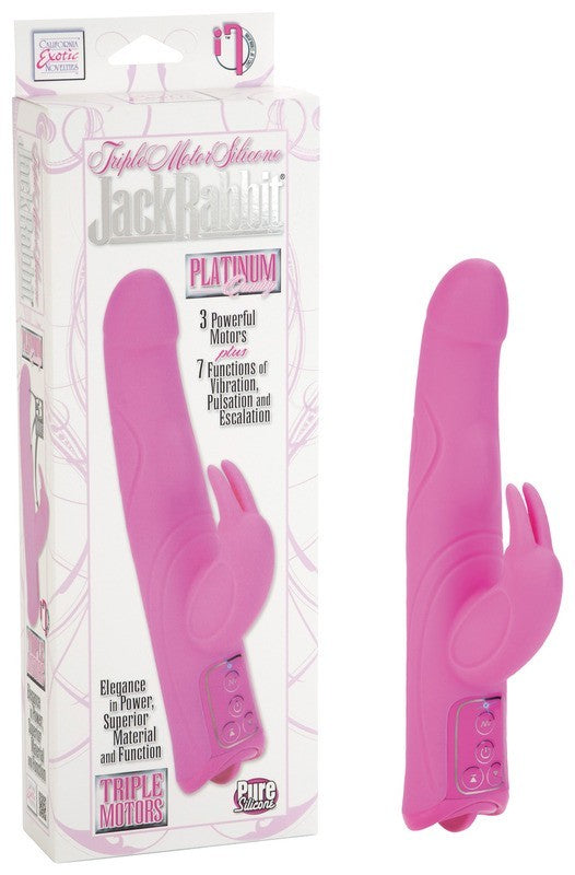 Triple Motor Silicone Jack Rabbit - Pink