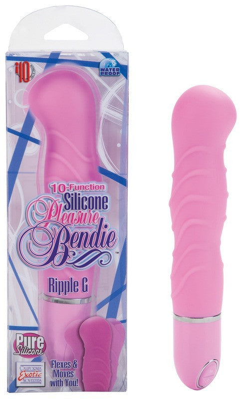 10-Function Silicone Pleasure Bendie Ripple G - Pink