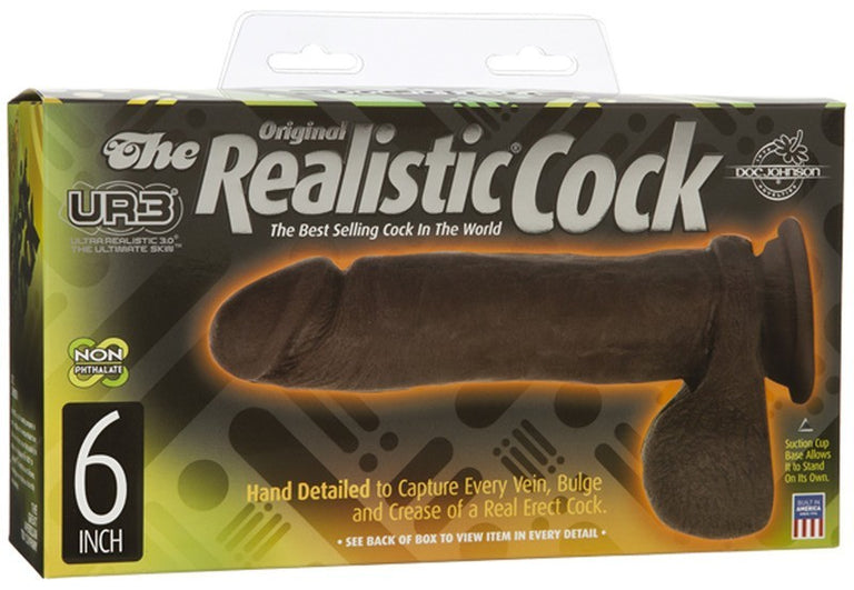 The Realistic Cock UR3 - Black 6 in.