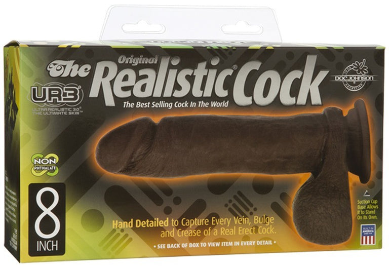 The Realistic Cock UR3 - Black 8 in.