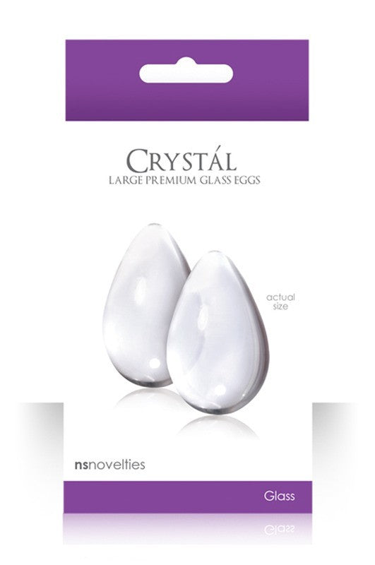 Crystal Glass Eggs Large - Clear