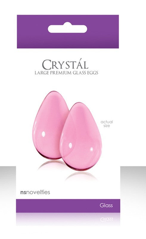 CRYSTAL GLASS EGGS large - pink