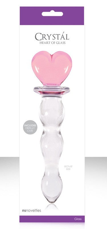 CRYSTAL heart of glass - pink
