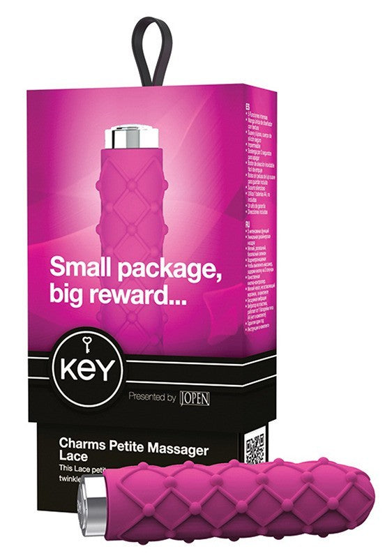 Key- Charms Lace Petite Massager - Raspberry Pink
