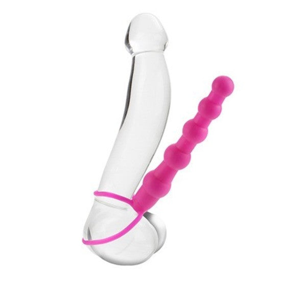 Silicone Love Rider Beaded Dual Penetrator - Pink