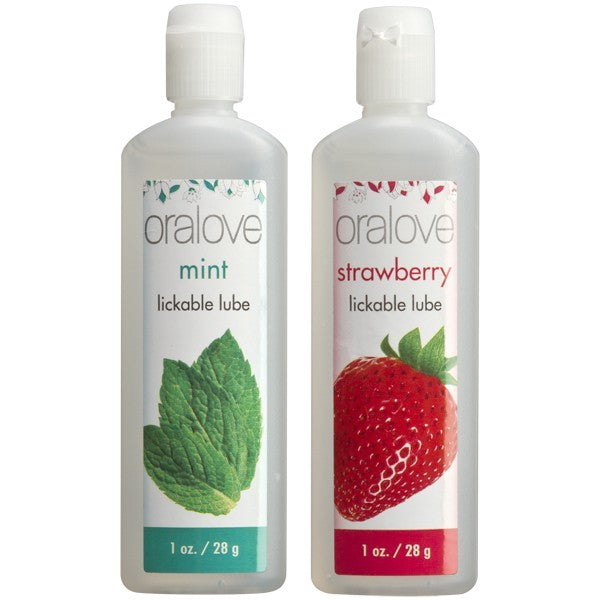 Oralove Dynamic Duo Lickable Lubes - Strawberry & Mint
