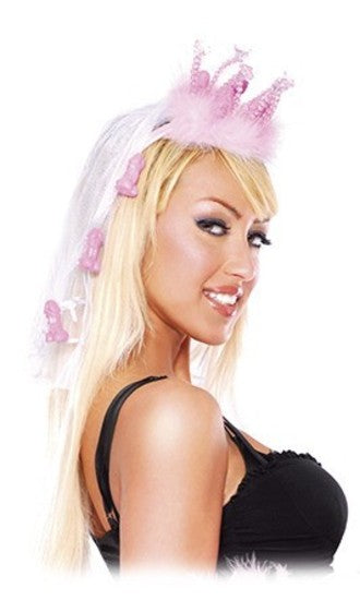 Bachelorette Party Fancy Pecker Crown With Veil