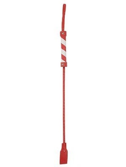 OUCH! Cube Leather Crop - Stripes Red/White