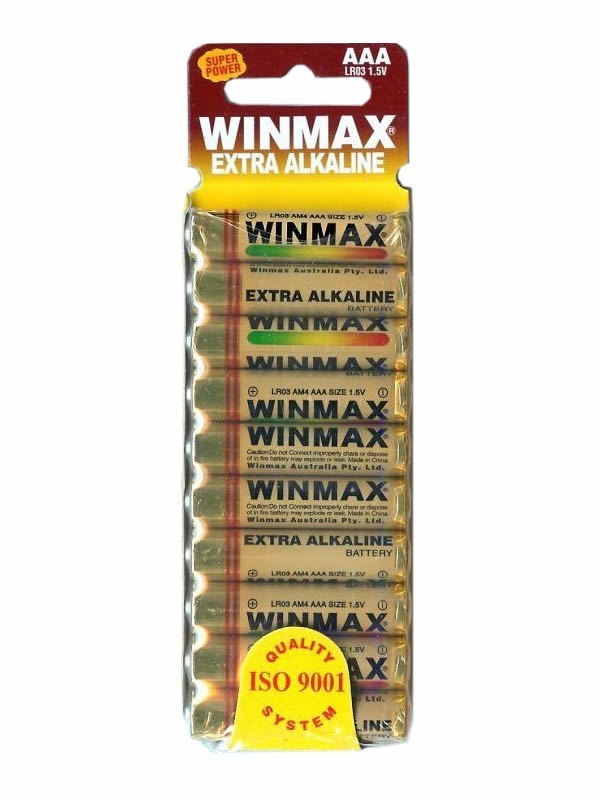 Winmax AAA Extra Alkaline 10 Pack Batteries