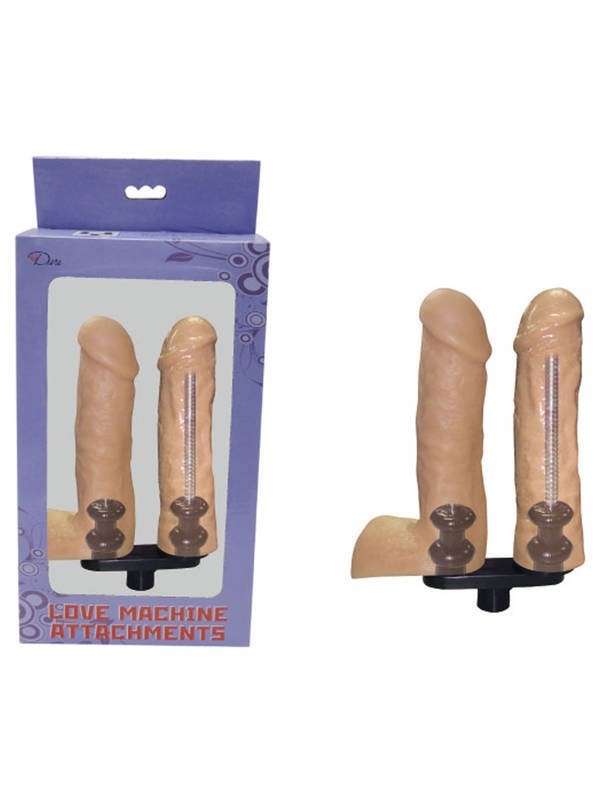 EZ Bend Penis w Balls & Penis DBL Attachments Flesh