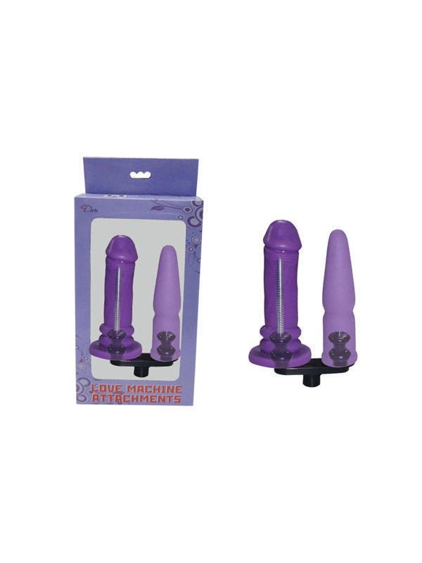 EZ Bend Penis w Balls & Anal Dong DBL Attachments Purple