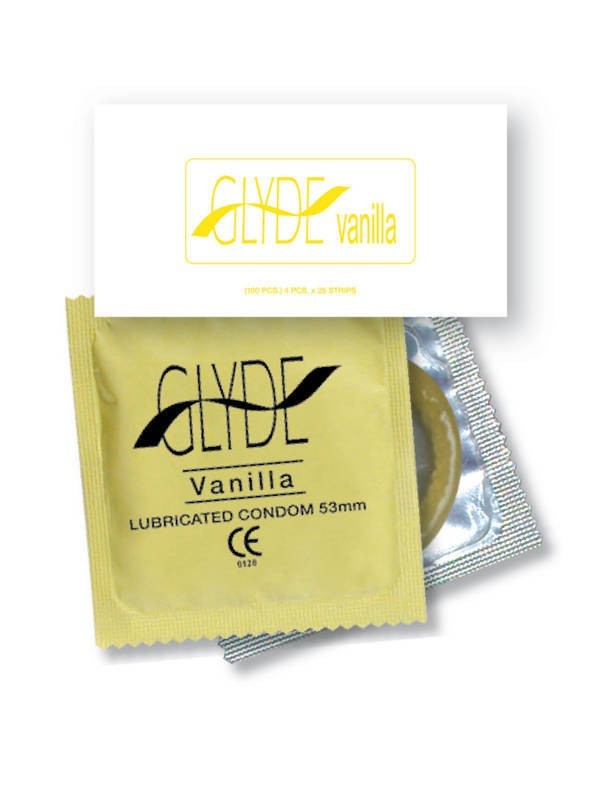 GLYDE Vanilla 53mm Condom 100 Bulk