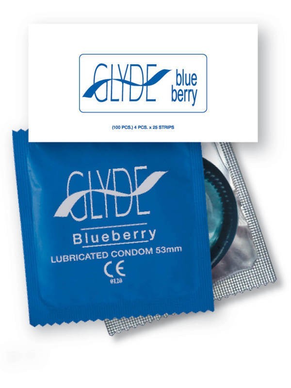 GLYDE Blueberry 53mm Condom 100 Bulk