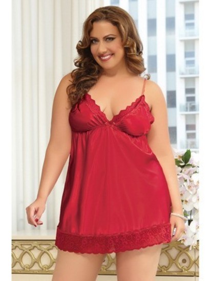 Enchanting BabyDoll STM-9721X-1X/2X-Red