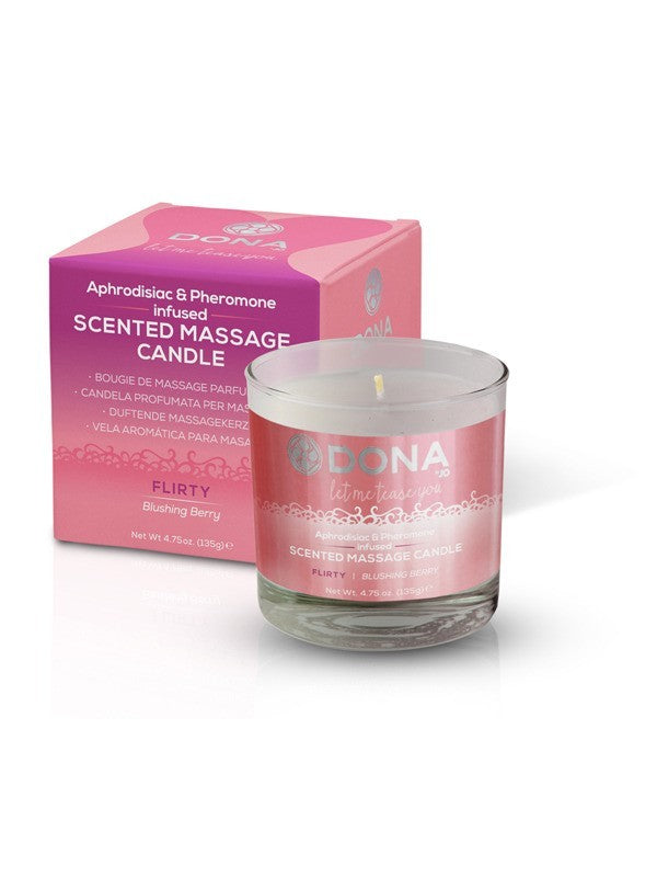 DONA Scented Massage Candle Flirty Aroma: Blushing Berry 7.5oz/222ml