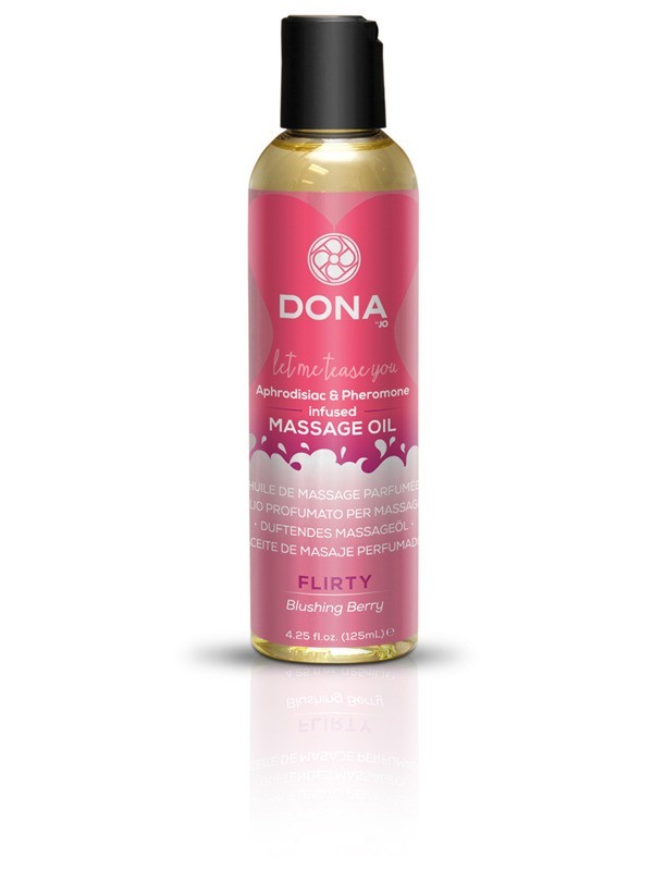 DONA Scented Massage Oil Flirty Aroma: Blushing Berry 4oz/118ml